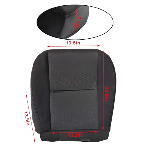 NLQR Front Driver Bottom Replacement Seat Cover & Foam Cushion Compatible with Chevy Silverado Tahoe Suburban Avalanche GMC Yukon Sierra 1500 2500HD 3500HD 2007 2008 2009 2010 2011 2012 2013 2014