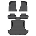 GINOWY-Floor Mats & Cargo Liner for Dodge Challenger RWD 2015-2023, TPE All Weather Challenger Car Floor Mats, Non-Slip Trunk Mat Waterproof Challenger Automotive Floor Liners Accessories Black - style: 9) for Dodge Challenger 2015-2023 Full Set