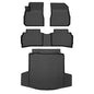 Wayhigh® Floor Mats & Cargo Liner for 2016-2024 2025 Chevy Malibu (Not Fit Hybrid) Custom Fit All Weather TPE Heavy Duty Car Mats Chevy Malibu Accessories - Black - style: 5) For Chevy Malibu / 2016-2025 / Mats Set