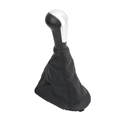 Gear Shift Knob Cover Kit, Manual Gear Stick Shift Knob Black PU Cover Compatible with Spark