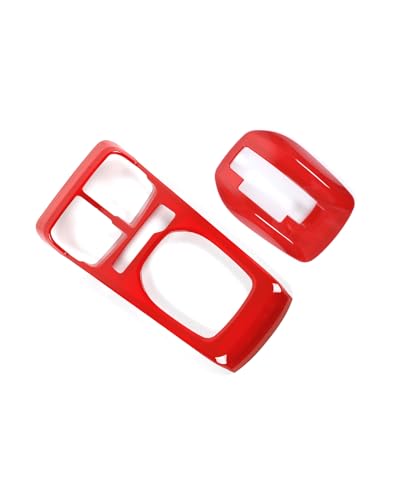 Hoolcar 2PCS Center Console Gear Shift Panel Cover Trim Kit Interior Accessories for Chevy Camaro 2010-2015, Red - color: Red