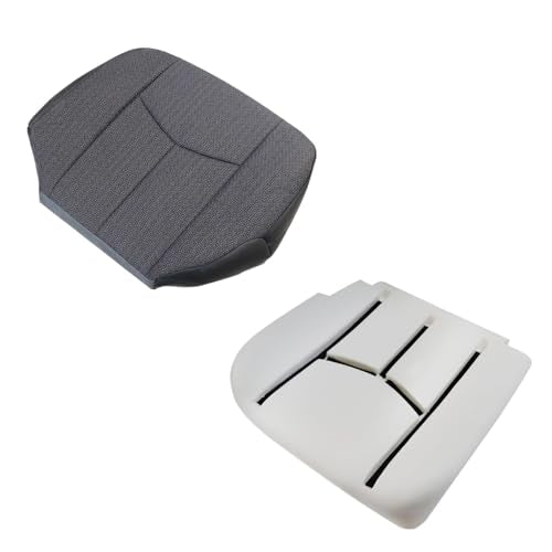 NLQR Front Driver Side Bottom Replacement Seat Cover Cloth Dark Gray and Bottom Foam Cushion Compatible with Chevy Silverado GMC Sierra 2003 2004 2005 2006 2007