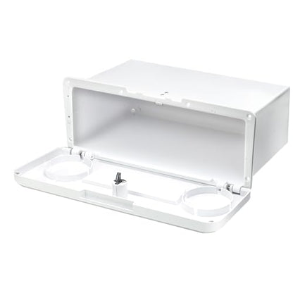 Pactrade Marine Boat Pontoon Yacht Storage Compartment Durable Standard Lightweight Lockable ABS Locking Plastic Glove Box White Spacious with Keys - style: White, with Keys