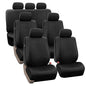 FH Group Car Seat Covers PU Leather 3 Row Car Seat Covers 7 Seater, Airbag Compatible and Split Bench - Fit Most Car, Truck, SUV, & Van, Black - color: Black, style: 7 Seater