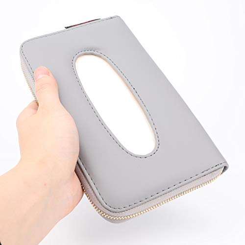 Car Tissue Box, Car Visor Tissue Holder, Car Tissue Holder, Premium Tissue case Holder for car (Gray) - color: Grey