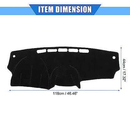 Car Dashboard Cover Compatible for Nissan Versa 2012-2018, Protective Polyester Black Center Console Interior Trim Dash Cover Mat Pad