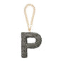 MECCANIXITY Bling Car Letter Charm, Initial P Letter Interior Car Rear View Mirror Decoration Hanging Crystal Ornaments for Women Bags Water Cup DIY Craft, Gray - style: P Letter