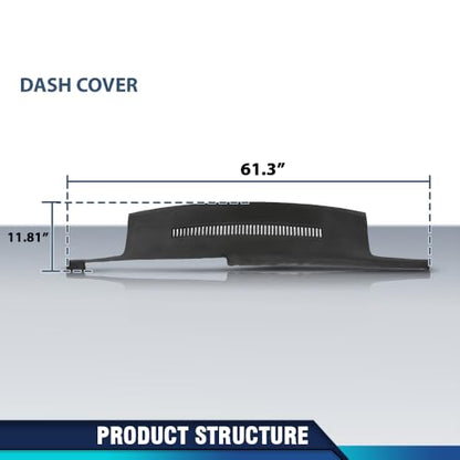 PIT66 TPE Dash Cover Dashboard Panel Black Compatible with Chevy Blazer Suburban GMC Yukon C1500 C2500 C3500 1988-1994 Plastic With adhesive (You can place it on the oginial product) - size: 1988-1994 Chevy/GMC(Black)