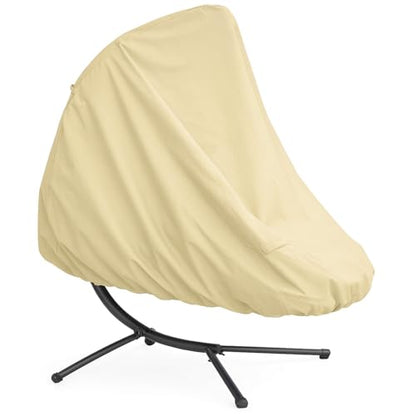 Patio Hanging Chaise Lounge Cover 73 Inch Waterproof 900D Heavy Duty Outdoor Swing Chair Cover for outdoor Hammock (Beige) - color: Beige