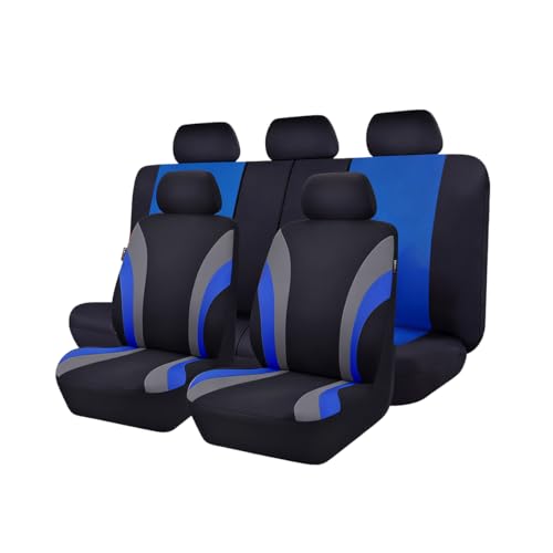 Car Seat Covers Full Set, Sports Breathable Mesh Vehicle Front ＆ Rear Seat Protectors, Automotive Interior Protection Accessories, Universal Fit (Blue) - color: Blue, size: 9PCS
