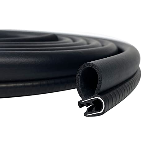 Car Door Rubber Seal Strip with Side Large Bulb(26Ft), Automotive Weather Stripping, Edge Trim for Boats, Automobile, RVs, Trucks