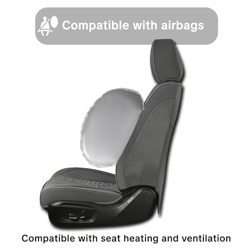 2007-2025 Car Seat Cover for Nissan Sentra, Gray Car Seat Covers, Premium Leather, 5 Seats Full Set, with Lumbar Support, Anti-Slip, Protect and Upgrade Seats - color: Luxury_Gray