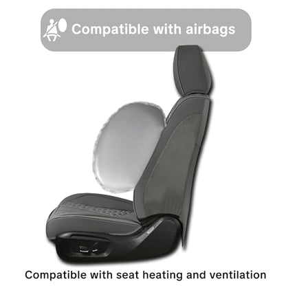 2007-2025 Car Seat Cover for Nissan Sentra, Gray Car Seat Covers, Premium Leather, 5 Seats Full Set, with Lumbar Support, Anti-Slip, Protect and Upgrade Seats - color: Luxury_Gray