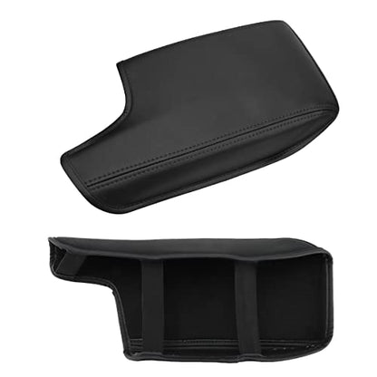 INTGET Car Center Console Armrest Cover for 2021 2022 2023 Subaru Crosstrek 2018 2019 2020/Impreza Accessories 2017-2023 Leather Arm Rest Box Lid Middle Console Cover Seat Protector (Black Stitches) - color: Black with black stitches