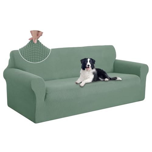 U-NICE HOME Stretch Couch Cover Sofa Cover Sofa Slipcover Furniture Protector for 4 Cushion Couch Sofa Pet Friendly(Oversized Sofa, Cyan) - color: Cyan, size: Xl Sofa