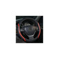 Steering Wheel Cover Black Red, Carbon Fiber Car Steering Wheel Covers with Coasters Universal 14.5-15 inch Leather Microfiber Breathable Anti-Slip Steering Wheel Accessories Set - color: Red, size: Medium