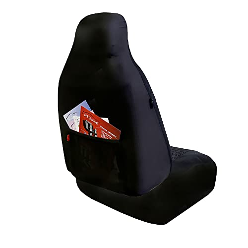 FH Group Front Set Cloth Car Seat Covers for Bucket Seats, 1-Piece Seat Cover, Universal Fit, Airbag Compatible, SUV, Van Seat Covers, Gray - color: Gray, style: Front Set