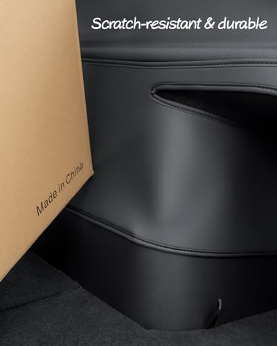 Model Y Juniper 2025 2026 Trunk Side Protector Pads, Leather Velcro Stick Cargo Side Protect Mat Compatible with Tesla 2026 Model Y Juniper Interior Protection Accessories Set of 2 (Left + Right Side)