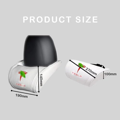 Car Headrest Neck Pillow Support Ergonomic, with Valve Stem Covers Accessory for Driving Seat Fatigue Relief Compatible with Model S X 3 Y & Cybertruck - 1 Piece - color: B. White Ver. 3