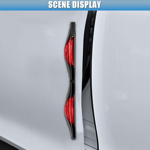 2PCS Car Door Anti-Collision Strip, Car Side Door Edge Guards Protector Sticker, Self-Adhesive Bumper Protection Decorative Cover, Universal Auto Exterior Anti-Impact Trim Accessory (Red)