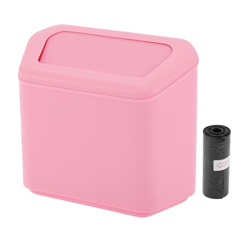 Car Trash Can Car Door 6.3" Length 2.8" Width 5.5" Height Auto Trash Bin Plastic Pink Hanging - color: Pink