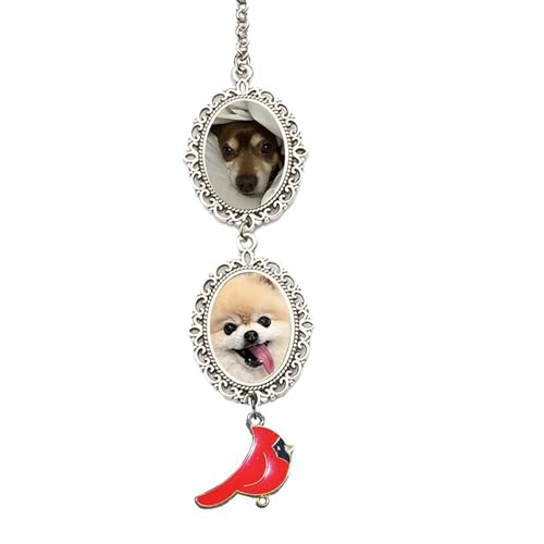 Custom Dog Memorial Gifts for Loss of Dog car Rearview Mirror Hanging Accessories Personalized Car Photo Pendant in Remembrance car Charms with Picture Photo Gifts - color: Gem-2
