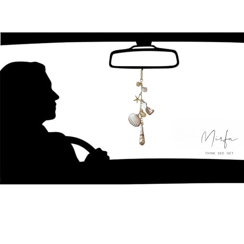 Car Rearview Mirror Charm, Beach Seashell Hanging Decor, Boho Coastal Starfish Ornament