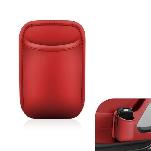 Large Car Door Cup Holder, Leather waterproof Seat Side & Rear Hanging Water Bottle Holder with Elastic clip, Universal Interior Organizer for Car, SUV, Trunk (Red) - color: Red