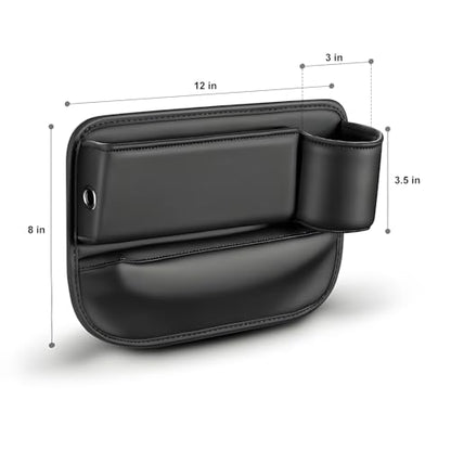 Car Seat Gap Filler Organizer, Universal Premium Leather Seat Organizer with Cup Holder, Seat Gap Storage Box with Bottle Holder, Car Leather Gap Bag Front Center Console Seat (Driver Side) - size: Driver Side