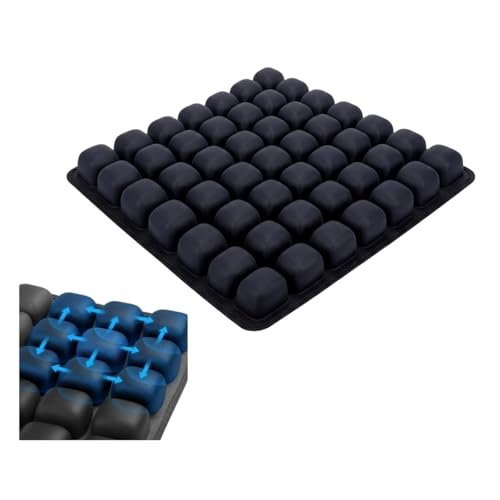 Inflatable Seat Cushion, Press to Inflate Airplane Seat Cushion for Long Flights, 49 Air Cell Wheelchair Cushion, Portable Pressure Relief Seat Pad for Office Chair Car Travel, TPU Non Slip - size: X-Large
