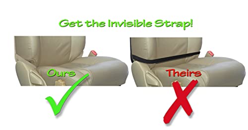 Luxury Clean-Edge Kick Mat w/Mesh Pocket - Seat Back Protector and Seat Cover with Invisible Strap and Stiff Edging - Tan/Beige (1 Mat)