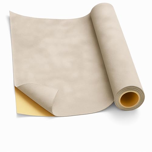 Self-Adhesive Suede Decorative Film for Car - Headliner/Dash/Door/Trunk | Stretchable & Scratchproof Ultra-Fiber Leather | DIY Peel & Stick 10"x59" Light Gray Pro-Grade Curved (Light Gray, 10"x59") - color: Light Gray, size: 10"x59"