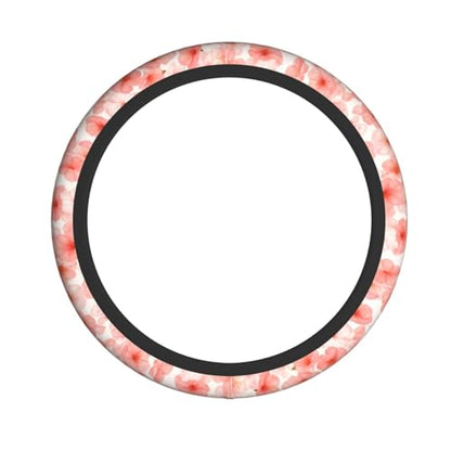 Pink Cherry Blossom Steering Wheel Cover Beautiful Bsakura Steering Wheel Cover Universal 15 Inch Non-Slip Breathable Neoprene Car Accessory for Women Men Steering Wheel Protector - color: Beautiful cherry blossoms