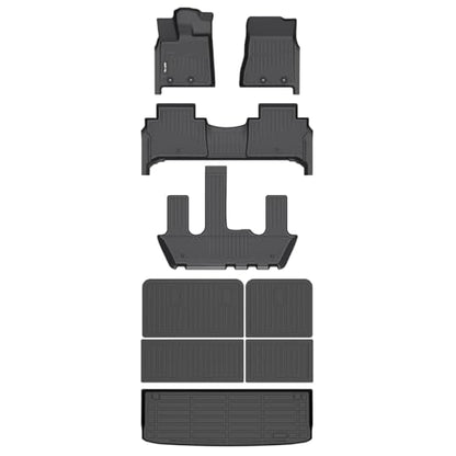 AIPOIL® Floor Floor Mats & Cargo Liner & Seatback Cargo Set for 2025 2026 Nissan Armada & Infiniti QX80 (7 Seats, Not Fit 8 Seats) All Weather TPE Car Full Set Floor Liners Custom Accessories - Black - style: 18) For Armada & QX80 2025 2026 Full Set