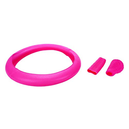 Modengzhe Steering Wheel Cover with Handbrake Cover & Gear Shift Cover,Universal Silicone Anti-Slip Design Car Accessories Interior Steering Wheel Cover Set,Pack of 3,Rose Red - color: Fuchsia