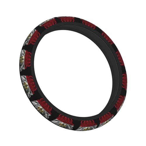 Lion Egypt Egyptian Flag Breathable Neoprene Steering Wheel Cover - Anti-Slip Floral Design Universal Fit for Cars/Trucks/Suvs (14.5"-15" Inch) - color: Lion Egypt Egyptian Flag