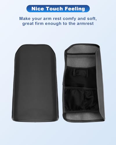CDEFG for 2024 2025 2026 Chevy Blazer EV Center Console Cover for 2024 2025 2026 Chevrolet Blazer EV LT/RS Accessories Armrest Cover Blazer EV Middle Console Pad Arm Rest Cushion (Black Leather) - color: Black Leather