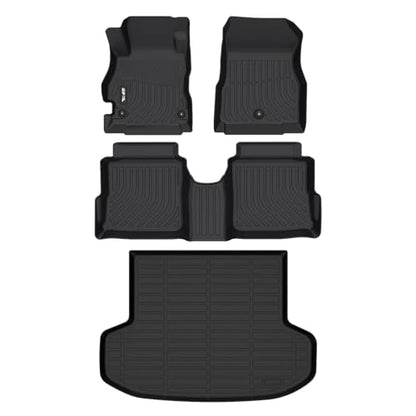 AIPOIL® Floor Mats & Cargo Liner Set for 2020-2024 2025 2026 Nissan Versa All Weather Protection TPE Anti-Slip Automotive Full Set Custom Car Mats Accessories - Black - style: 21) For Versa 2020-2026 Full Set