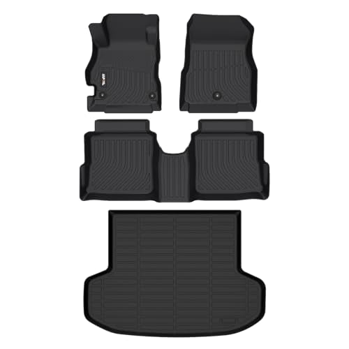 AIPOIL® Floor Mats & Cargo Liner Set for 2020-2024 2025 2026 Nissan Versa All Weather Protection TPE Anti-Slip Automotive Full Set Custom Car Mats Accessories - Black - style: 21) For Versa 2020-2026 Full Set