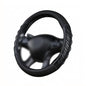 Flying Banner car Steering Wheel Cover Faux Leather Massage Universal fit 3D Honeycomb Hole Anti-Slip Sporty 15 Inches (Black Black) - color: Black black