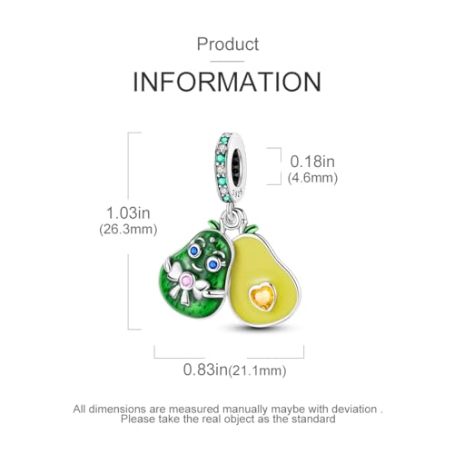 NARMO Charms for Bracelets 925 Sterling Silver Star Dangle Charms Car Keys Lipstick Dangle Charm Beads for Women Bracelets Necklace - color: Avocado