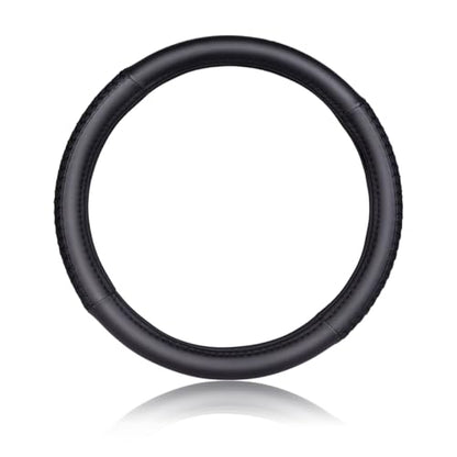 Flying Banner car Steering Wheel Cover Faux Leather Massage Universal fit 3D Honeycomb Hole Anti-Slip Sporty 15 Inches (Sliod Black Woven) - color: Sliod Black Woven
