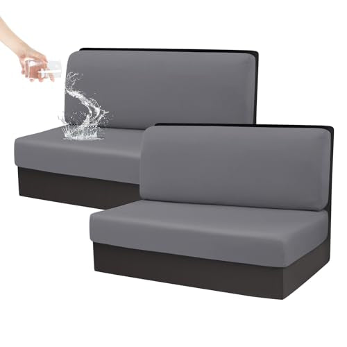 RV Dinette Cushion Covers Waterproof Camper Cushions Cover Replacement Couch Cushion Slipcovers Washable RV Bench Seat Covers for Travel Trailer Couch (2 Backrest Cover & 2 Bench Cover, W06) - color: Color W6, size: 2 Bench Cover & 2 Backrest Cover
