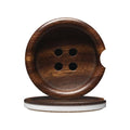 Wooden Buttons 2 Pack Car Cup Holder Coasters Absorbent Ceramic Drink Coasters 2.56" Universal Anti Slip Cup Mat with Non-Scratch Cork Base Finger Notch Auto Accessories Interior for Women Men