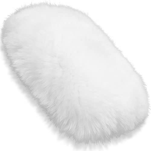 Andalus Brands Pure Australian Sheepskin Fluffy Car Center Console Cover, Luxurious Non-Shedding Furry Arm Rest Cover for Car, Versatile for All Seasons, White - (11.47" X 6.3") - color: White