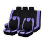 Car Seat Covers Full Set, Polyester Vehicle Front ＆ Rear Bench Seat Protectors with 5 Headrest Covers, Automotive Interior Chair Protection Accessories, Universal Fit (Purple) - color: Purple