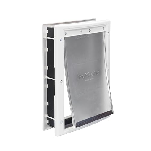 PetSafe Never Rust Dog & Cat Plastic Door, Medium, for Pets Up to 40 lb, Paintable, Easy DIY Installation, Closing Panel Included, Install in Interior & Exterior Doors or Walls, Durable