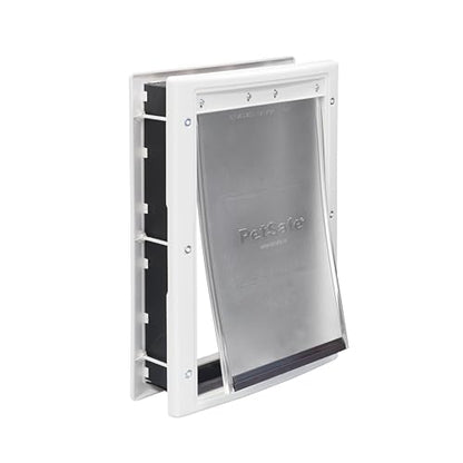 PetSafe Never Rust Dog & Cat Plastic Door, Medium, for Pets Up to 40 lb, Paintable, Easy DIY Installation, Closing Panel Included, Install in Interior & Exterior Doors or Walls, Durable