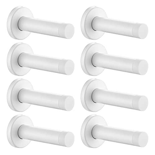JQK Door Stopper White, 304 Stainless Steel Thicken 1mm Sound Dampening Door Stop Bumper Wall Protetor 8 Pack, DSB5-WH-P8 - color: White, size: 8 Pack