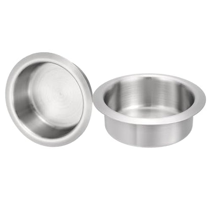 uxcell 2 Pcs 201 Stainless Steel Drop-in Cup, 1.38" x 4.2" Drink Can Holder Poker Table Cup Holder Insert for Sofa Boat Car Marine, Silver - size: 1.38" x 4.2"